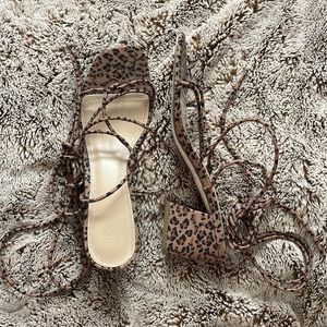 Urban Outfitters Cheetah Lace Up Heels
